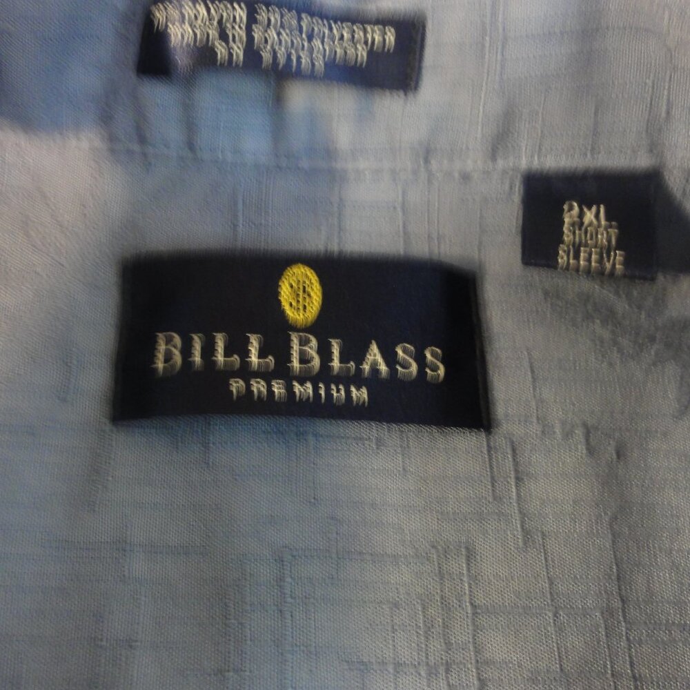 Bill Blass Premium Shirt Mens Size XXL Blue Button Front Single Pocket‎ - Picture 3 of 12